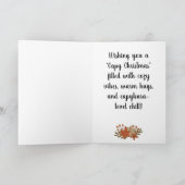 Custom Cute Hand Drawn Capybara Pun Christmas  Kaart (Binnen)