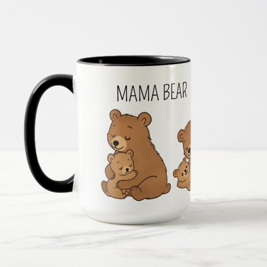 Custom Cute Hand Drawn Mama Bear Baby Bear Coffee  Mok (Links)