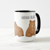 Custom Cute Hand Drawn Mama Bear Baby Bear Coffee  Mok (Voorkant rechts)
