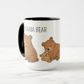 Custom Cute Hand Drawn Mama Bear Baby Bear Coffee  Mok (Voorkant links)