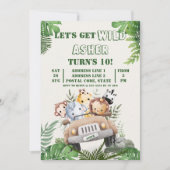 Custom Cute Jungle Safari Kids Birthday Kaart (Voorkant)