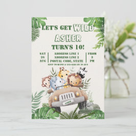 Custom Cute Jungle Safari Kids Birthday Kaart