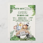 Custom Cute Jungle Safari Kids Birthday Kaart (Voorkant / Achterkant)