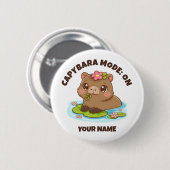 Custom Cute Kawaii Capybara Mode Button (Voorkant /achterkant)