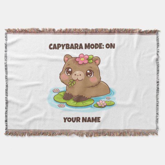 Custom Cute Kawaii Capybara Mode Deken (Voorkant)