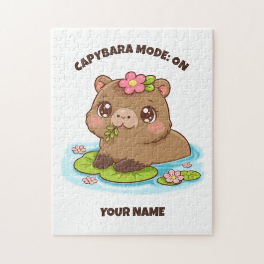 Custom Cute Kawaii Capybara Mode Jigsaw Puzzle Legpuzzel (Verticaal)
