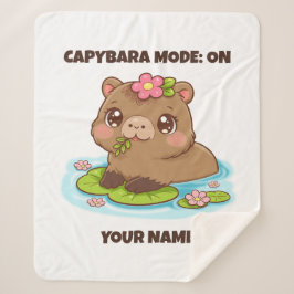 Custom Cute Kawaii Capybara Mode Sherpa Deken