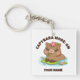 Custom Cute Kawaii Capybara Mode Sleutelhanger