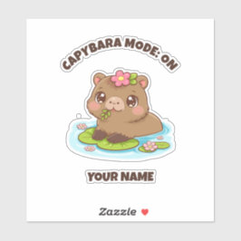 Custom Cute Kawaii Capybara Mode Sticker