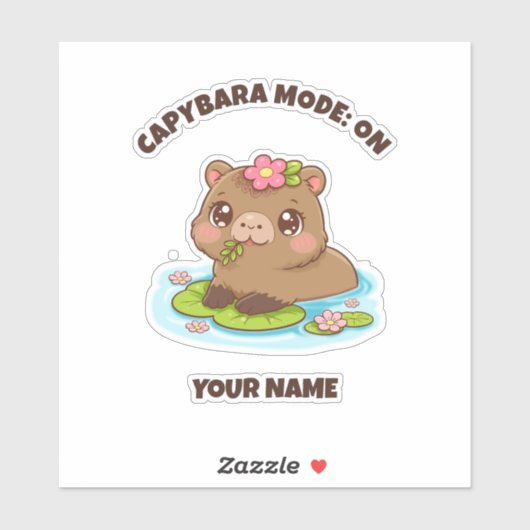 Custom Cute Kawaii Capybara Mode Sticker (Vel)
