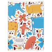 Custom Cute Kid Name & Photo Animal Clipboard Klembord (Achterkant)