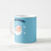 CUSTOM Cute Light Blue Baby shower Koffiemok (Voorkant links)