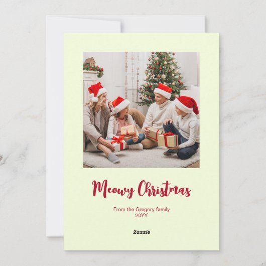 Custom Cute Meowy Christmas Cartoon Cats Photo Feestdagenkaart (Achterkant)