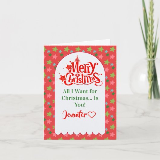Custom Cute Merry Christmas Card for Your Wife Kaart (Voorkant)