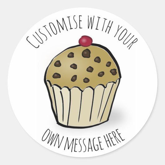 Custom Cute Mini Muffin Ronde Sticker (Voorkant)
