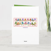 Custom Cute Owls Floral Birthday card w Text Kaart (Achterkant)