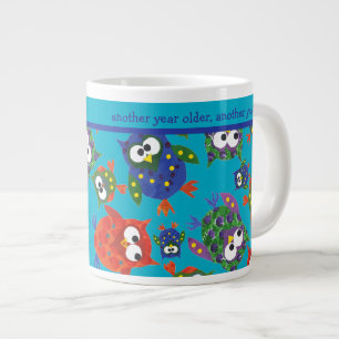 Custom Cute Owls Jumbo-sized Coffee-Mok Grote Koffiekop