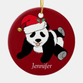 Custom Cute Panda Beer Kinder Red Keramisch Ornament (Voorkant)