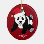 Custom Cute Panda Beer Kinder Red Keramisch Ornament (Links)
