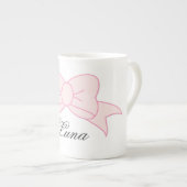 Custom Cute Pink Bow Girl Kids Porselein Kop (Voorkant rechts)