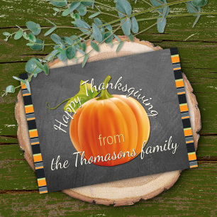 Custom Cute Pumpkin Orange Green Stripes Pattern Kaart