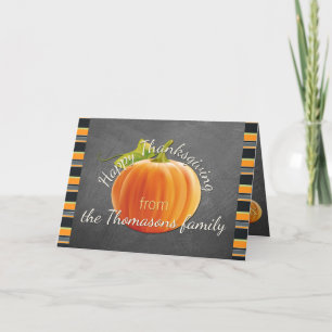 Custom Cute Pumpkin Orange Green Stripes Pattern Kaart