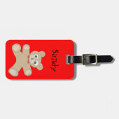 Custom Cute Quirky Teddy Bear Bagagelabel (Voorkant horizontaal)