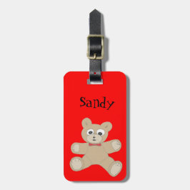 Custom Cute Quirky Teddy Bear Bagagelabel