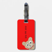 Custom Cute Quirky Teddy Bear Bagagelabel (Achterkant verticaal)