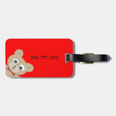 Custom Cute Quirky Teddy Bear Bagagelabel (Achterkant horizontaal)