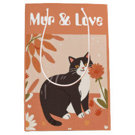 Custom Cute Smiling Cat with Mur & Love Text  Medium Cadeauzakje