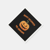 Custom Cute Spooky Pumpkin Happy Halloween  Servet (Hoek)