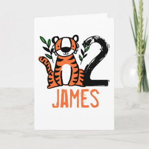 Custom Cute Tiger Birthday Kaart