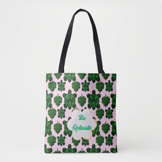 Custom Cute Turtle Leaves Seamless Pattern,  Tote Bag (Voorkant)