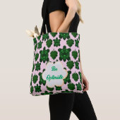 Custom Cute Turtle Leaves Seamless Pattern,  Tote Bag (Dichtbij)
