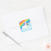 Custom Cute Unicorn Rainbow Thank You Sticker (Envelop)
