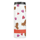 Custom Cute Valentijnsdag Dachshund Dog Thermosbeker (Achterkant)