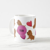 Custom Cute Valentijnsdag Dachshund Hondenliefhebb Koffiemok (Voorkant links)