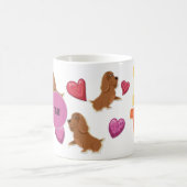 Custom Cute Valentijnsdag Dachshund Hondenliefhebb Koffiemok (Center)
