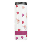 Custom Cute Valentijnsdag English Bulldog Dog Thermosbeker (Achterkant)