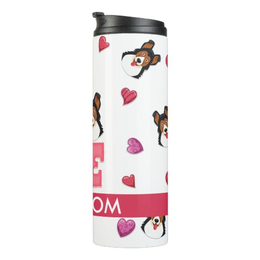 Custom Cute Valentijnsdag German Shepherd Dog Thermosbeker (Geroteerd rechts)