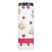 Custom Cute Valentijnsdag Golden rekever Dog Thermosbeker (Achterkant)