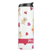 Custom Cute Valentijnsdag Labrador Retriever Dog Thermosbeker (Gedraaid links)