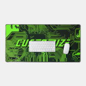 Custom Cyber Green PCB Circuit Board Tech Art Bureaumat (Keyboard & Muis)