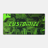 Custom Cyber Green PCB Circuit Board Tech Art Bureaumat (Voorkant)