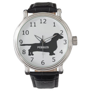 CUSTOM Dachshund Hond Silhouet Horloge