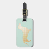 Custom Dachshund Luggage Tag - Cream Gingham Bagagelabel (Voorkant verticaal)