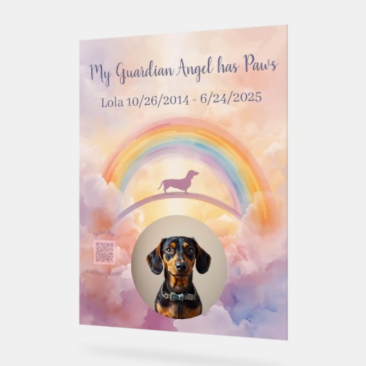 Custom Dachshund Rainbow Bridge Acrylic Sign Acryl Bord (Hoek)