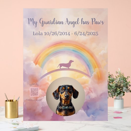 Custom Dachshund Rainbow Bridge Acrylic Sign Acryl Bord (Huwelijk)