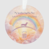 Custom Dachshund Rainbow Bridge Ornament (voorkant)